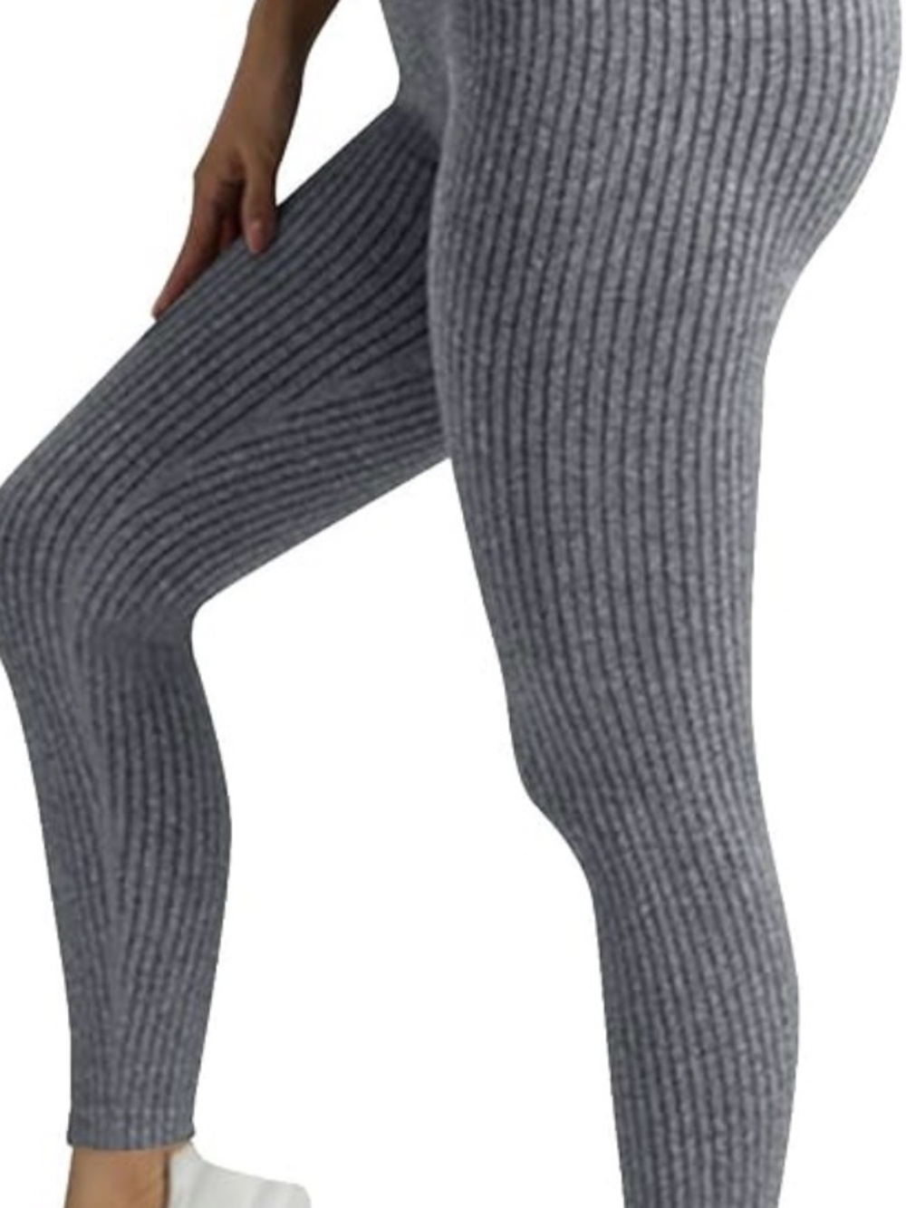 Forever 21 Grey High-Elasticity Ribbed Pants - Ultra Soft & Flexible